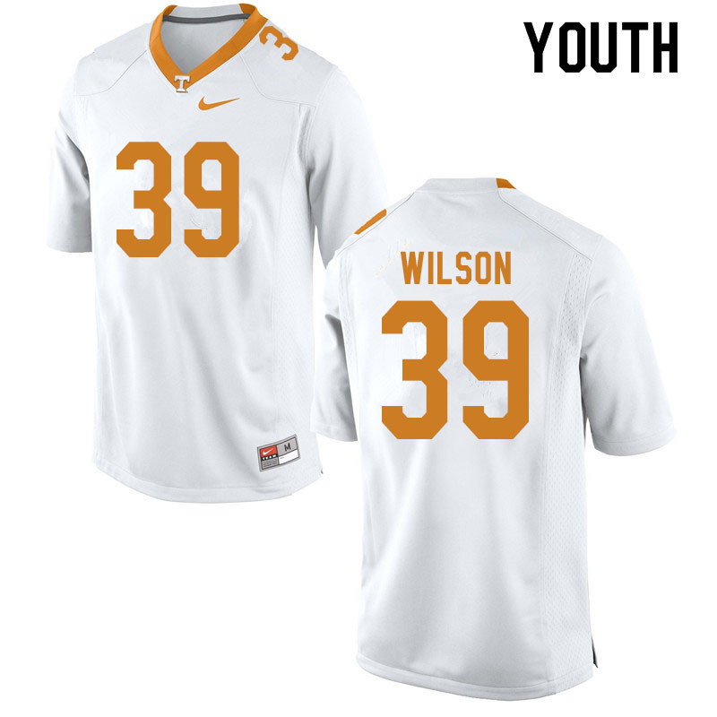 Youth #39 Toby Wilson Tennessee Volunteers College Football Jerseys Sale-White - Click Image to Close